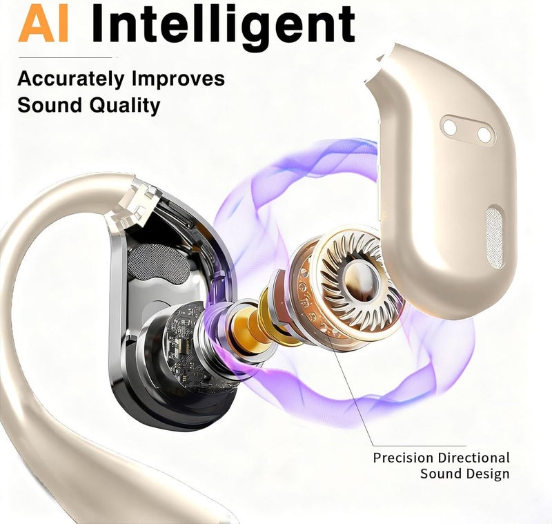 Merryking AI Language Translation Earbuds,Real-Time Translator for 169 Languages & Accents, HD Sound, Long Battery Life, Ideal for Travel and Business, Beige - Image 4